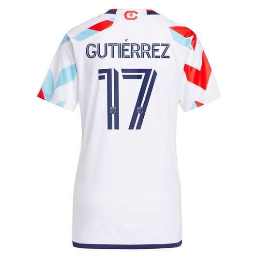 Women's adidas Brian Guti¨¦rrez White Chicago Fire 2024 A Kit For All Replica Player Jersey