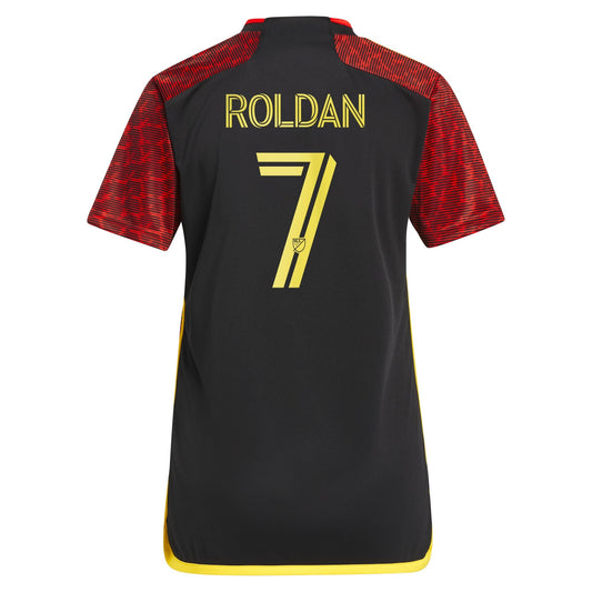 Women's adidas Cristian Roldan Red Seattle Sounders FC 2024 The Bruce Lee Kit Replica Player Jersey