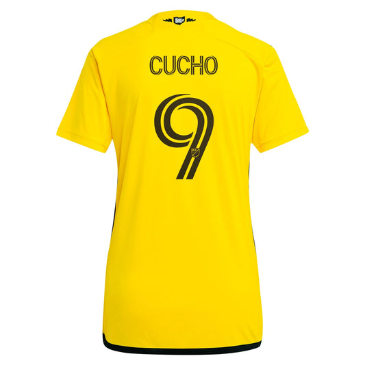 Women's adidas Cucho Hern¨¢ndez Yellow Columbus Crew 2024 The Home Kit Replica Player Jersey