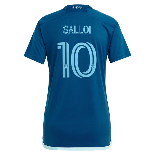 Women's adidas Daniel Salloi Navy Sporting Kansas City 2024 Diamonds Our Forever Replica Player Jersey