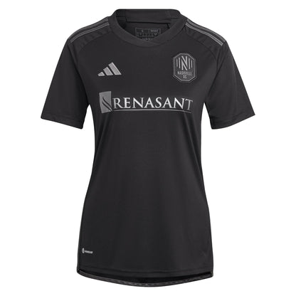 Women's adidas Jacob Shaffelburg Black Nashville SC 2024 Man In Black Kit Replica Player Jersey