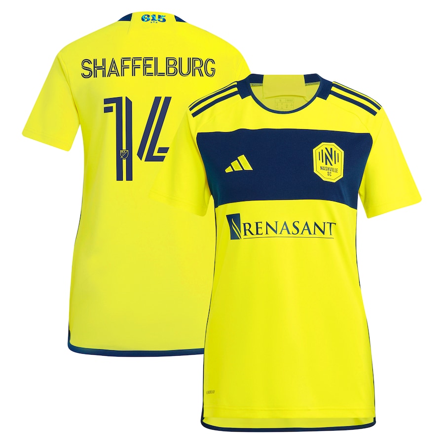 Women's adidas Jacob Shaffelburg Yellow Nashville SC 2024 The 615 Kit Replica Player Jersey