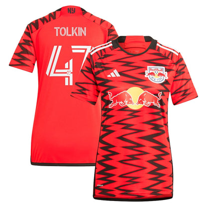 Women's adidas John Tolkin Red New York Red Bulls 2024 Legacy Replica Player Jersey