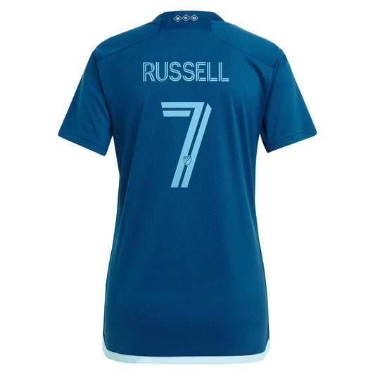 Women's adidas Johnny Russell Navy Sporting Kansas City 2024 Diamonds Our Forever Replica Player Jersey