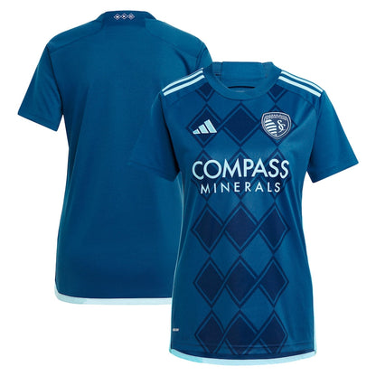 Women's adidas Navy Sporting Kansas City 2024 Diamonds Our Forever Replica Jersey - Customizable