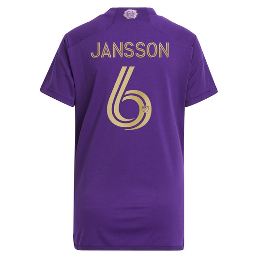 Women's adidas Robin Jansson Purple Orlando City SC 2024 The Wall Kit Replica Player Jersey