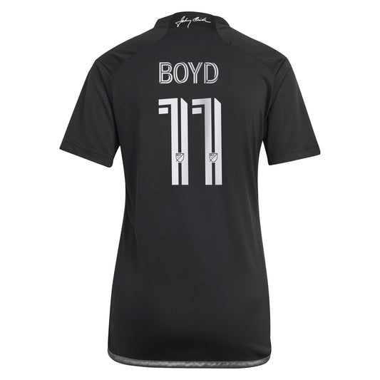 Women's adidas Tyler Boyd Black Nashville SC 2024 Man In Black Kit Replica Player Jersey