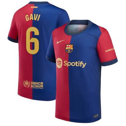 Youth Nike Gavi Royal Barcelona 2024/25 Home Replica Player Jersey