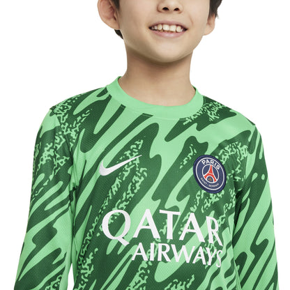 Youth Nike Green Paris Saint-Germain 2024/25 Goalkeeper Replica Stadium Long Sleeve Jersey - Customizable