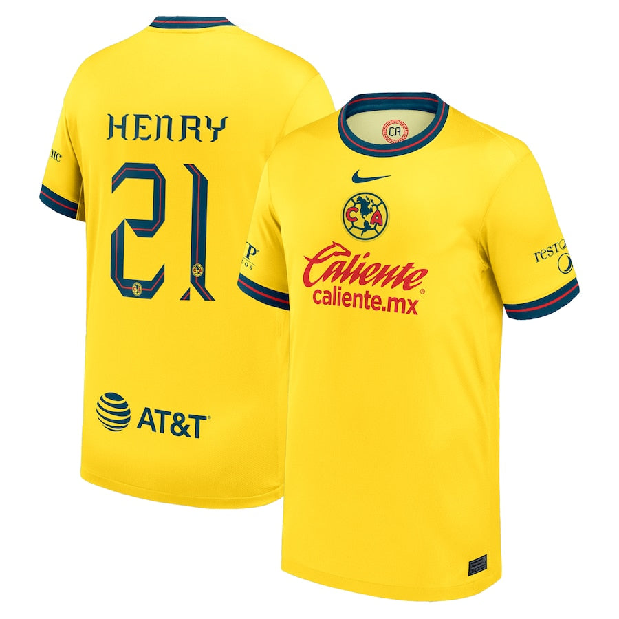 Youth Nike Henry Martin Yellow Club America 2024/25 Home Replica Player Jersey