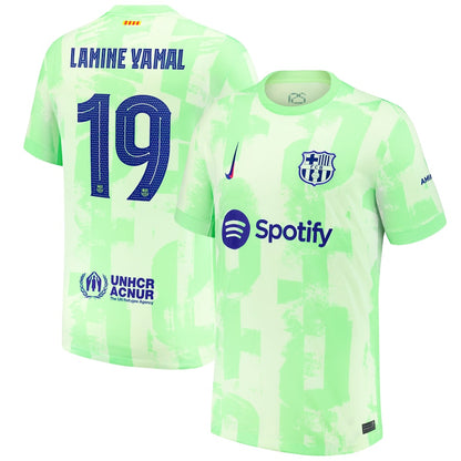 Youth Nike Lamine Yamal Yellow Barcelona 2024/25 Third Replica Player Jersey