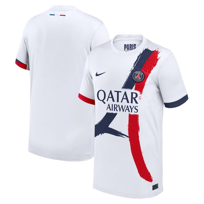 Youth Nike White Paris Saint-Germain 2024/25 Away Replica Jersey - Customizable