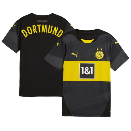 Youth Puma Black Borussia Dortmund 2024/25 Away Replica Jersey - Customizable