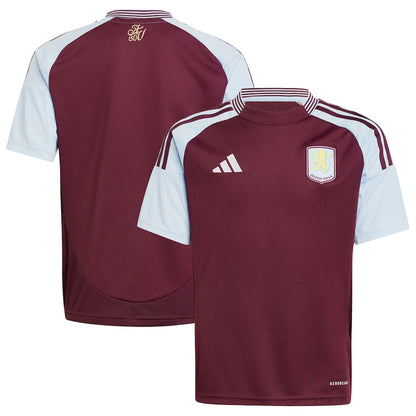 Youth adidas Claret Aston Villa 2024/25 Home Replica Jersey - Customizable