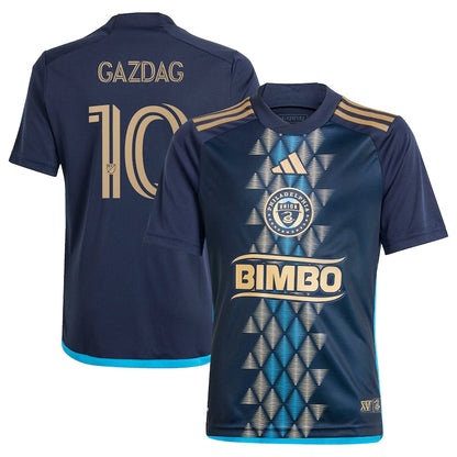 Youth adidas Daniel Gazdag Navy Philadelphia Union 2024 The XV Kit Replica Player Jersey