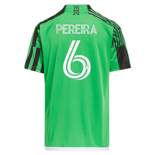 Youth adidas Daniel Pereira Green Austin FC 2024 Las Voces Kit Replica Player Jersey