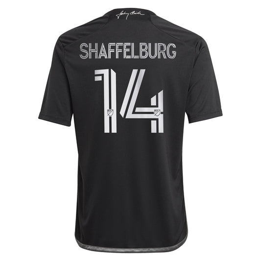 Youth adidas Jacob Shaffelburg Black Nashville SC 2024 Man In Black Kit Replica Player Jersey