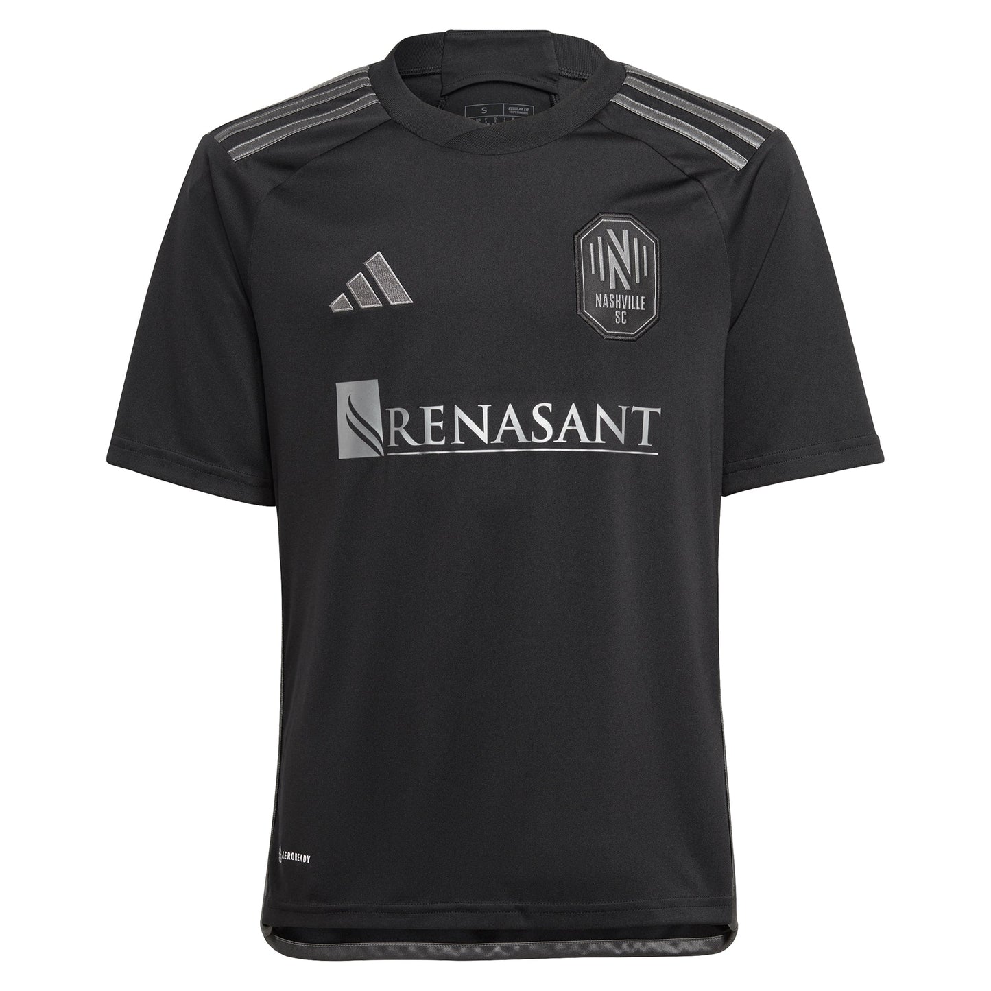 Youth adidas Jacob Shaffelburg Black Nashville SC 2024 Man In Black Kit Replica Player Jersey