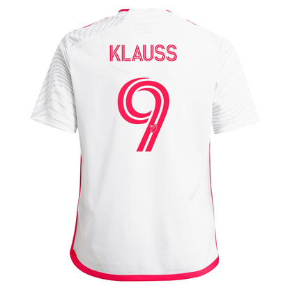 Youth adidas Jo?o Klauss White St. Louis City SC 2024 The Confluence Kit Replica Player Jersey