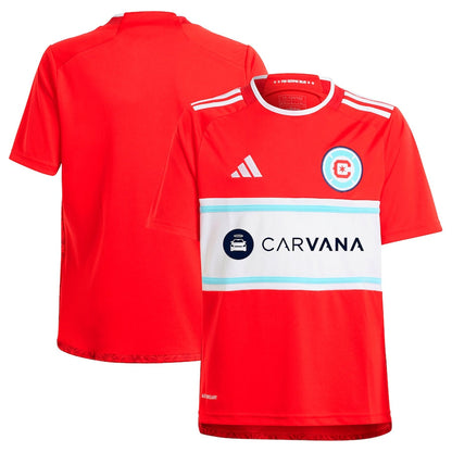 Youth adidas Red Chicago Fire 2024 Return To Red Replica Jersey - Customizable