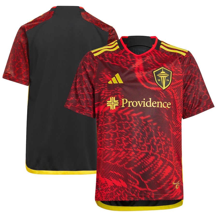 Youth adidas Red Seattle Sounders FC 2024 The Bruce Lee Kit Replica Jersey - Customizable