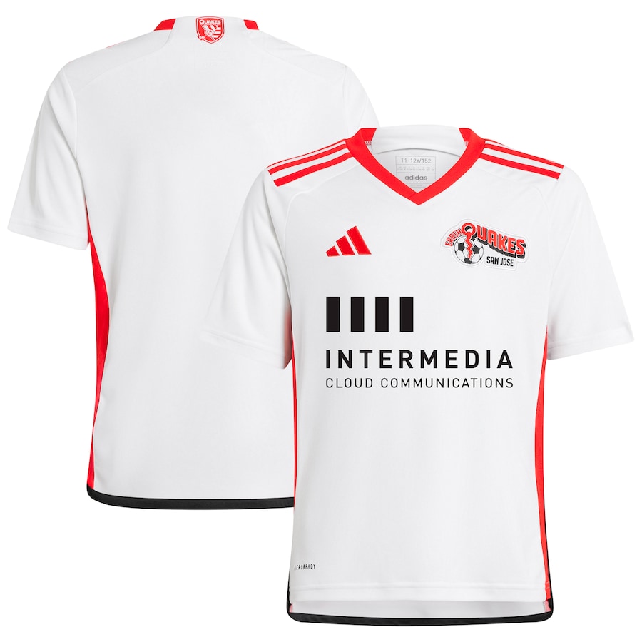 Youth adidas White San Jose Earthquakes 2024 The 50 Kit Replica Jersey - Customizable